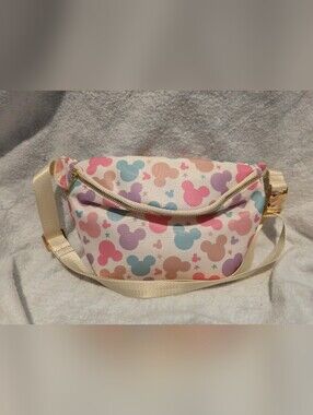 NWOT Pastel Multicolor Mickey Pattern Belt Bag